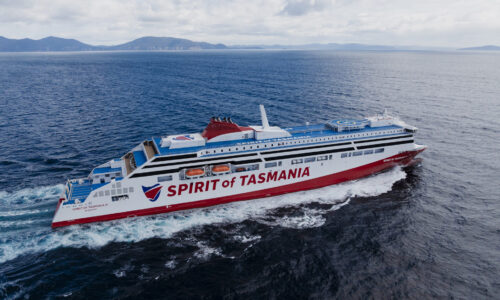 New Spirit of Tasmania vessel arrives at its Geelong home